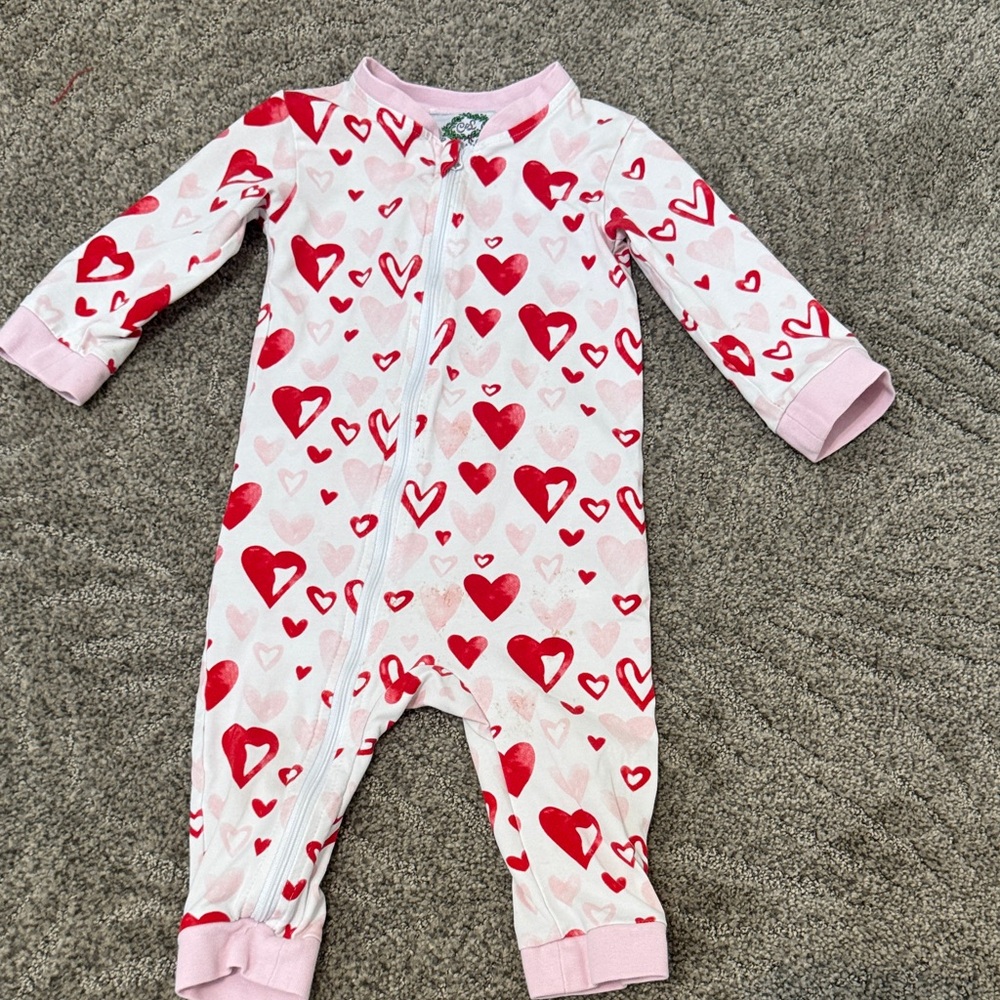 Charming Heart Kids Footie Pajamas